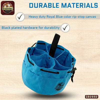 GB2892 :: Grab Bag Royal Blue Color Rip-stop Canvas 18 Pockets Drawstring Closure