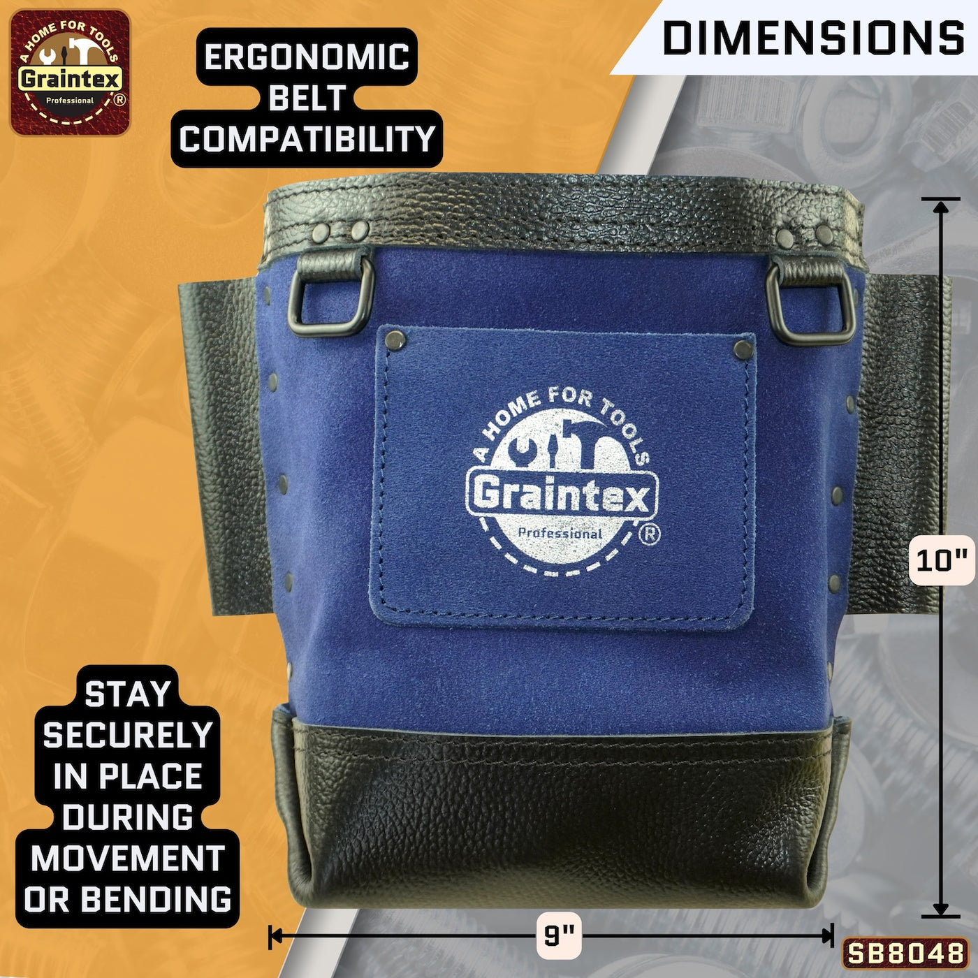 SB8048 :: Nut & Bolt Bag Navy Blue Color Premium Quality Suede Leather