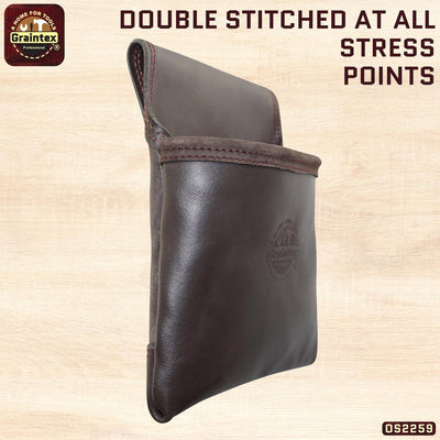 OS2259 :: 1 Pocket Nail & Tool Pouch Oil Tanned Leather