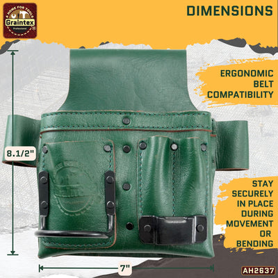 AMBASSADOR SERIES MULTI TOOL HOLDER EMERALD GREEN COLOR TOP GRAIN LEATHER