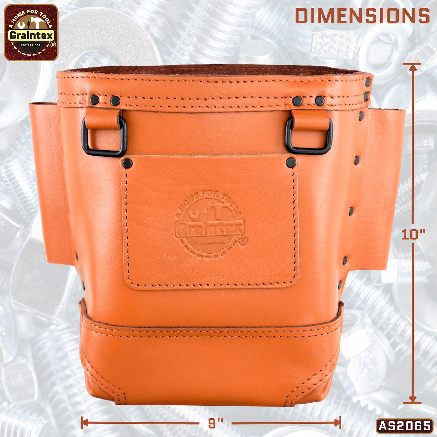 AS2065 :: Nut and Bolt Bag Ambassador Series Cognac Tan Color Top Grain Leather