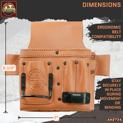 AMBASSADOR SERIES MULTI TOOL HOLDER COGNAC TAN COLOR TOP GRAIN LEATHER