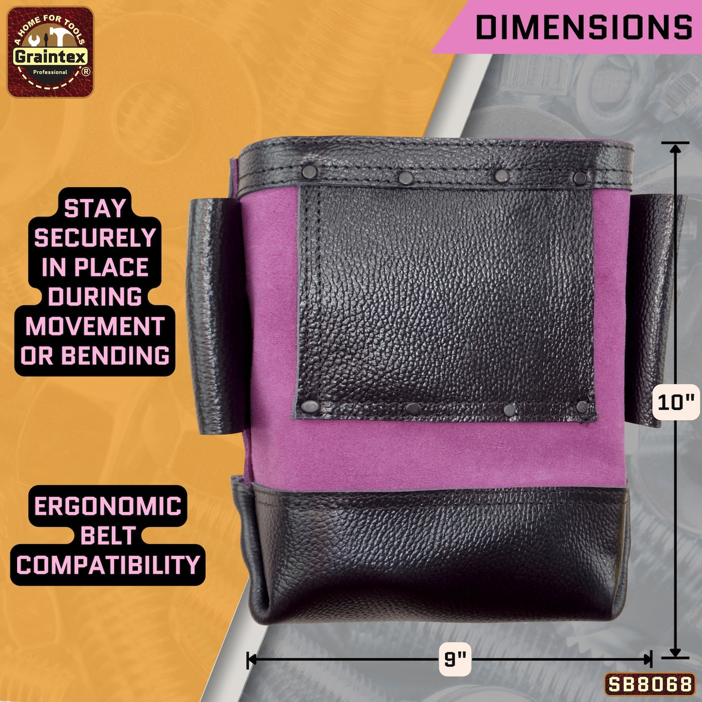 SB8068 :: Nut & Bolt Bag Purple Color Premium Quality Suede Leather