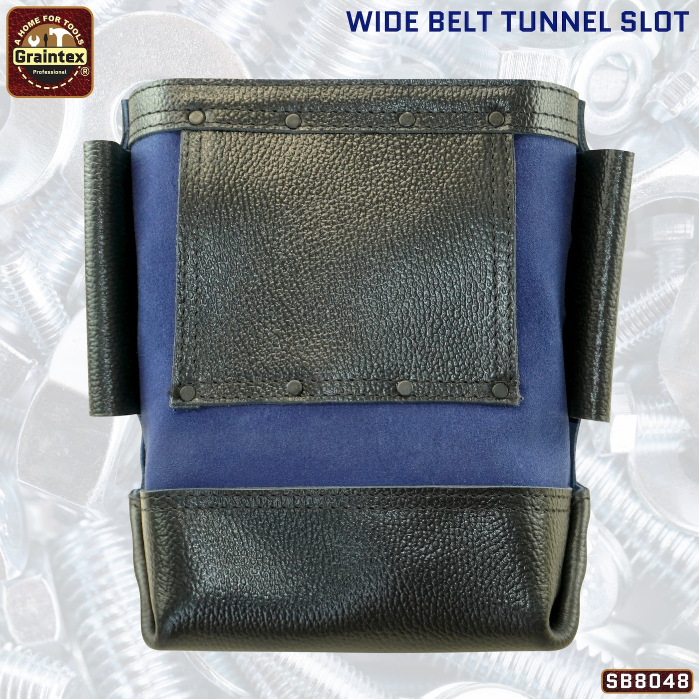 CB8048 :: Nut & Bolt Bag Navy Blue Color Premium Quality Suede Leather