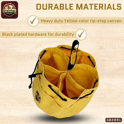GB2891 :: Grab Bag Yellow Color Rip-stop Canvas 18 Pockets Drawstring Closure