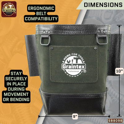 SB8098 :: Nut & Bolt Bag Hunter Green Color Premium Quality Suede Leather