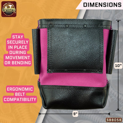 SB8058 :: Nut & Bolt Bag Pink Color Premium Quality Suede Leather