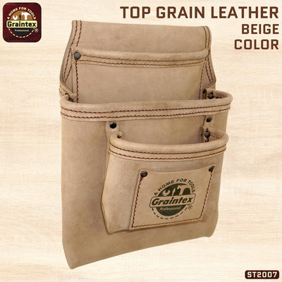 ST2007 :: 3 Pocket Nail & Tool Pouch Top Grain Leather