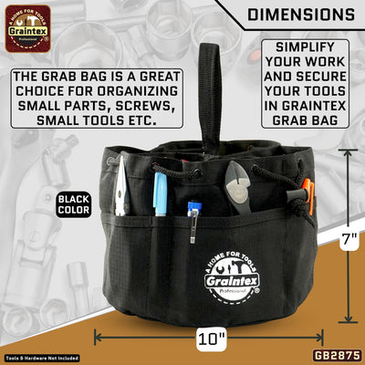 GB2875 :: 3 Pcs Grab Bags Set Khaki, Black and Hunter Green Color Rip-stop Canvas 18 Pockets