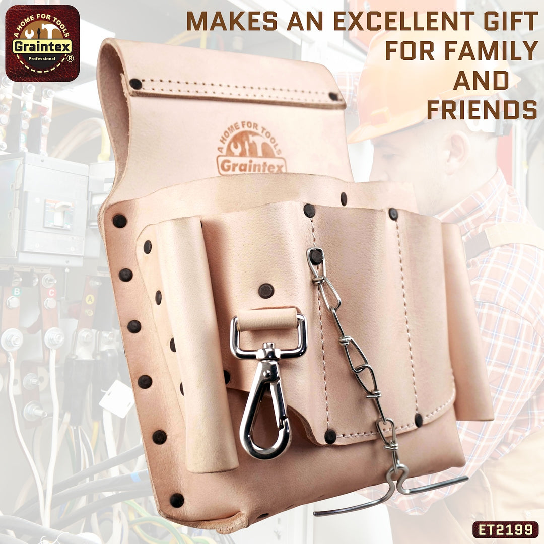 ET2199 :: 7 Pocket Electrician's Tool Pouch Natural Color Top