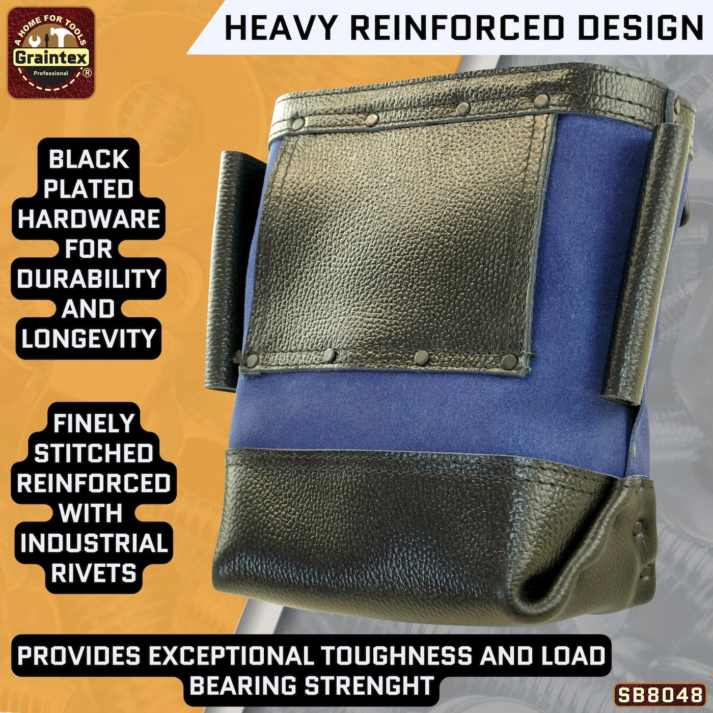 SB8048 :: Nut & Bolt Bag Navy Blue Color Premium Quality Suede Leather