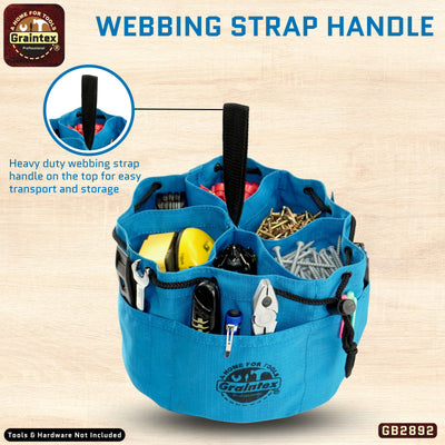 GB2892 :: Grab Bag Royal Blue Color Rip-stop Canvas 18 Pockets Drawstring Closure