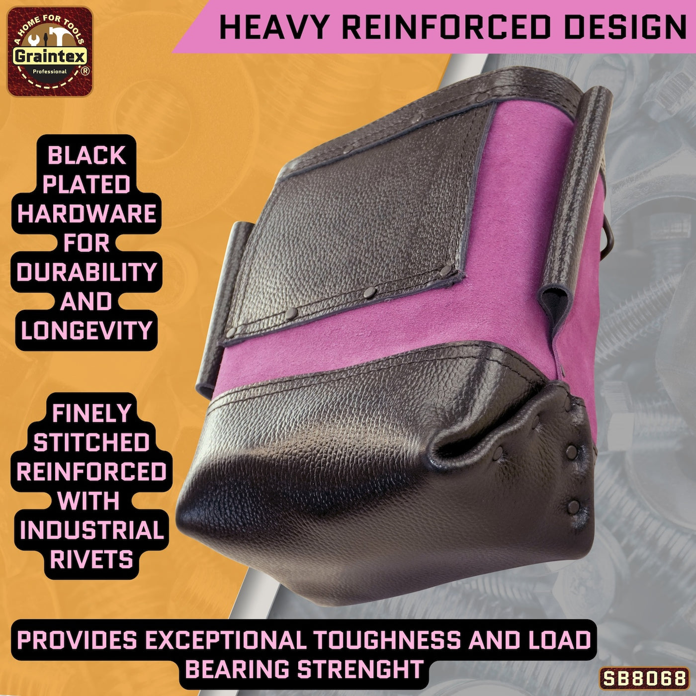 SB8068 :: Nut & Bolt Bag Purple Color Premium Quality Suede Leather