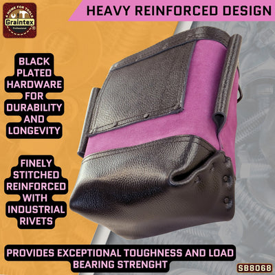 SB8068 :: Nut & Bolt Bag Purple Color Premium Quality Suede Leather