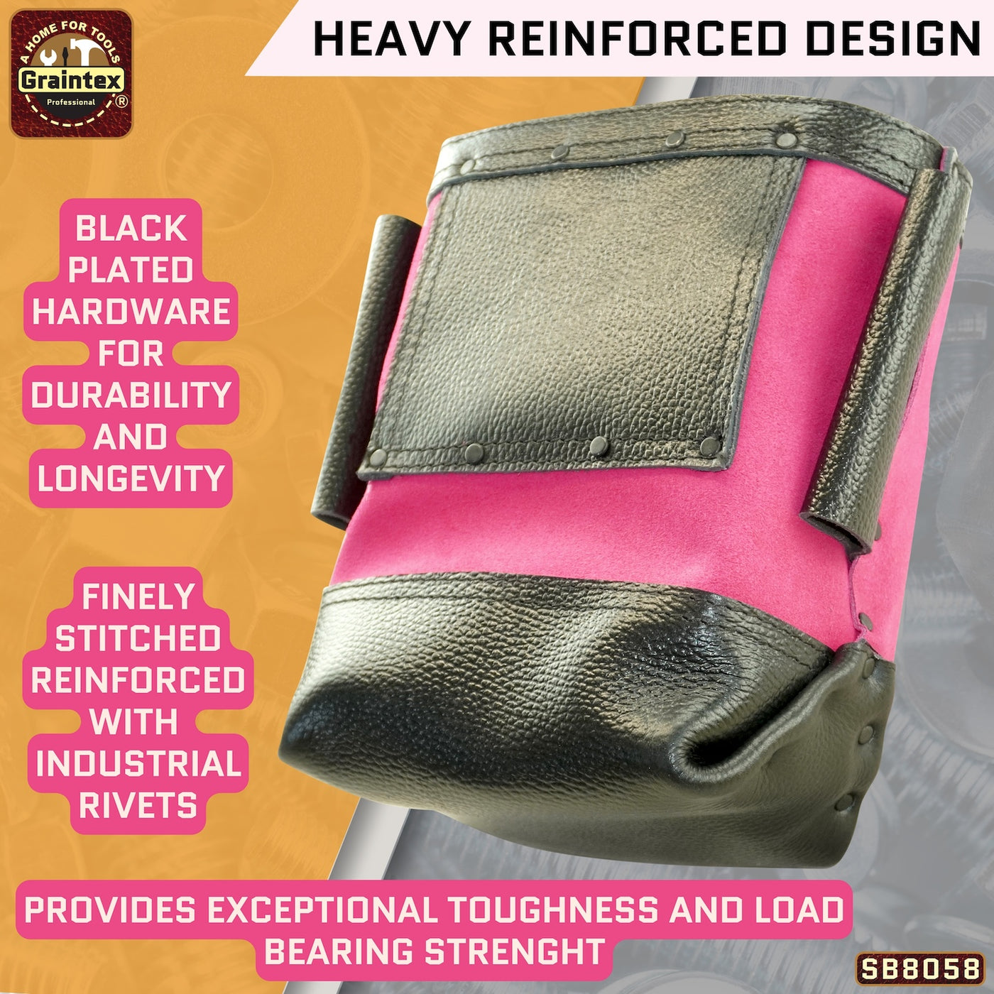 SB8058 :: Nut & Bolt Bag Pink Color Premium Quality Suede Leather