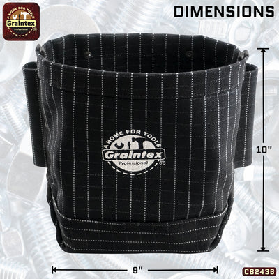 CB2436 :: Nut & Bolt Bag Heavy Duty Black Color Canvas