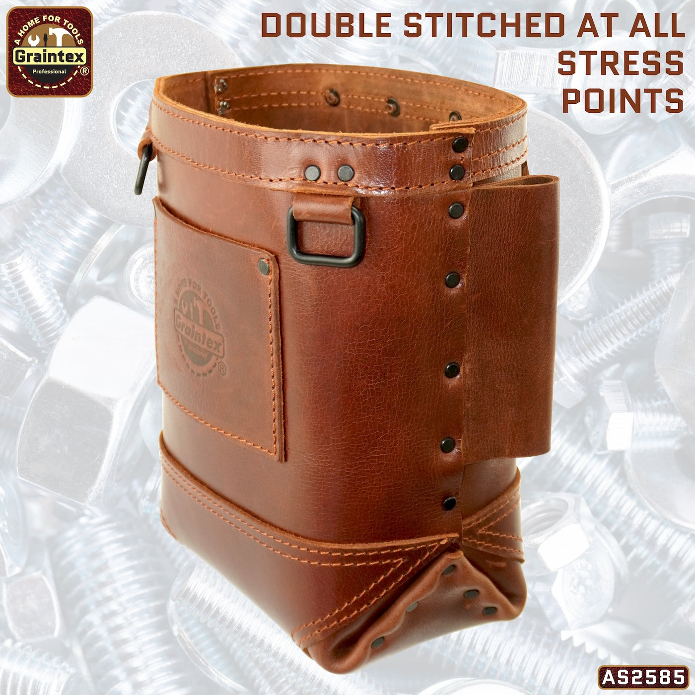 AS2585 :: Nut and Bolt Bag Ambassador Series Chestnut Brown Color Top Grain Leather