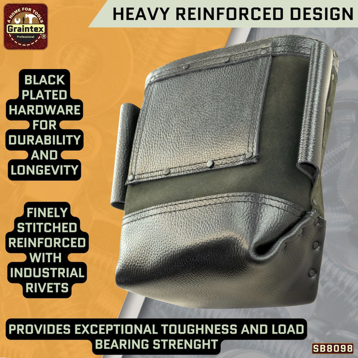 SB8098 :: Nut & Bolt Bag Hunter Green Color Premium Quality Suede Leather