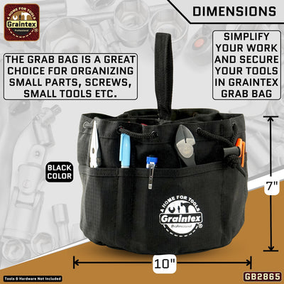GB2865 :: 3 Pcs Grab Bags Set Rust, Black and Purple Color Rip-stop Canvas 18 Pockets