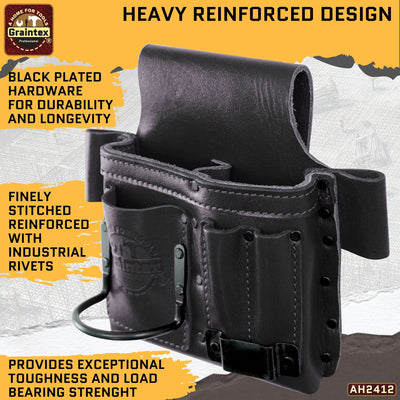 AMBASSADOR SERIES MULTI TOOL HOLDER BLACK COLOR TOP GRAIN LEATHER