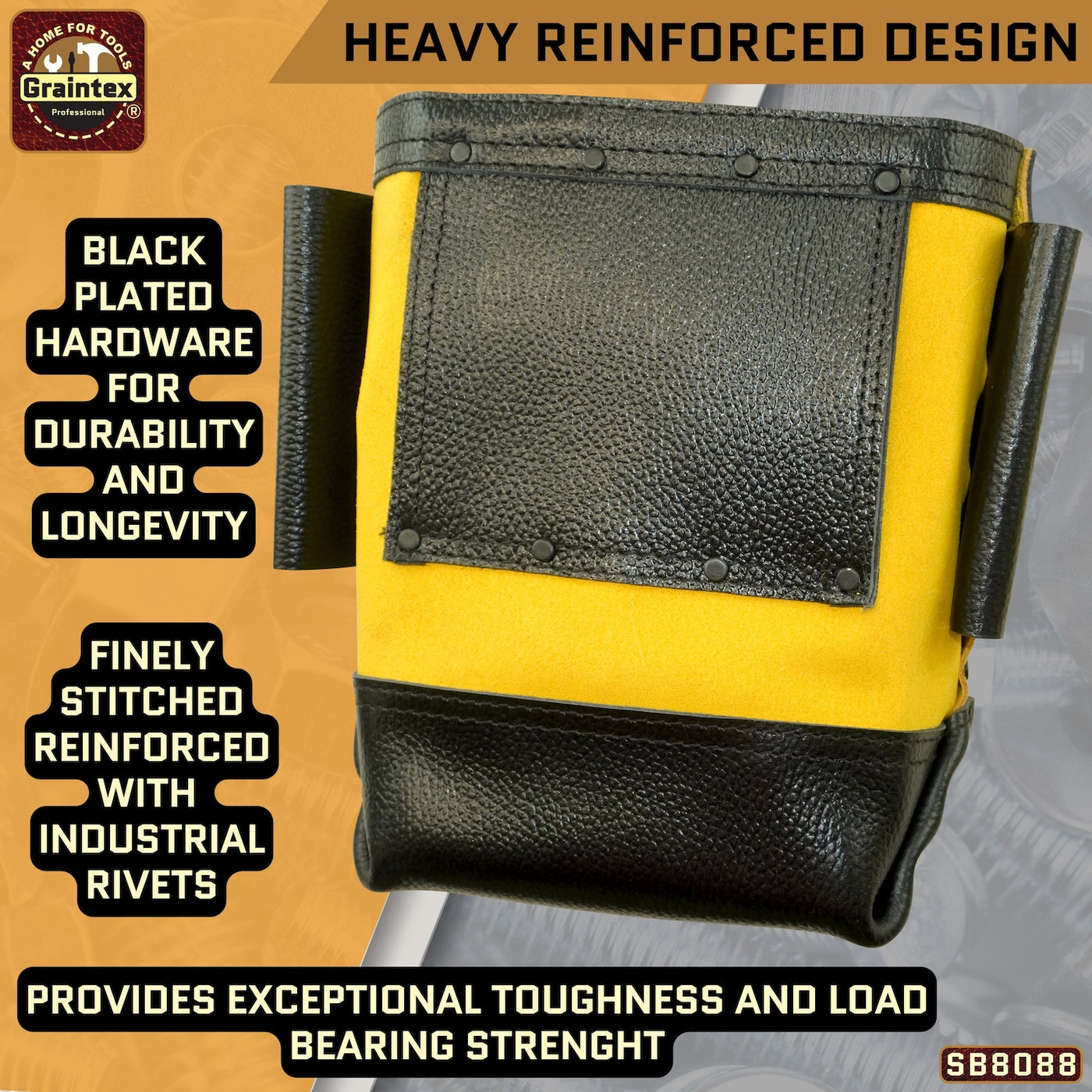 SB8088 :: Nut & Bolt Bag Yellow Color Premium Quality Suede Leather