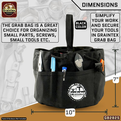 GB2825 :: 3 Pcs Grab Bags Set Rust, Black and Khaki Color Rip-stop Canvas 18 Pockets