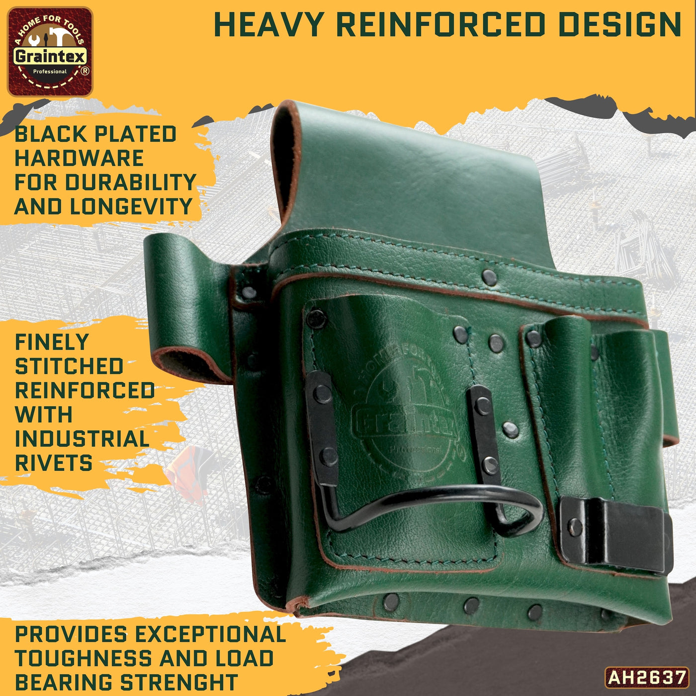 AMBASSADOR SERIES MULTI TOOL HOLDER EMERALD GREEN COLOR TOP GRAIN LEATHER