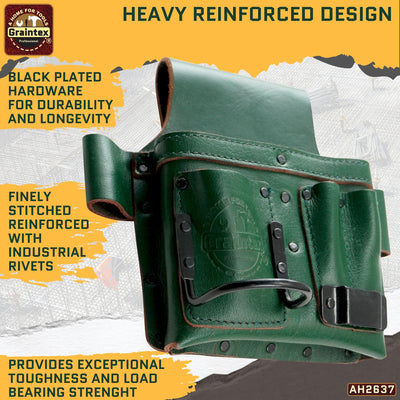 AMBASSADOR SERIES MULTI TOOL HOLDER EMERALD GREEN COLOR TOP GRAIN LEATHER