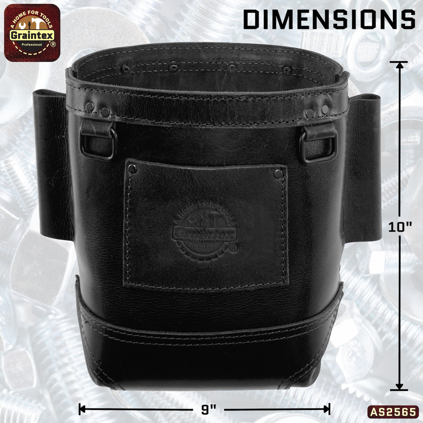 AS2565 :: Nut and Bolt Bag Ambassador Series Black Color Top Grain Leather