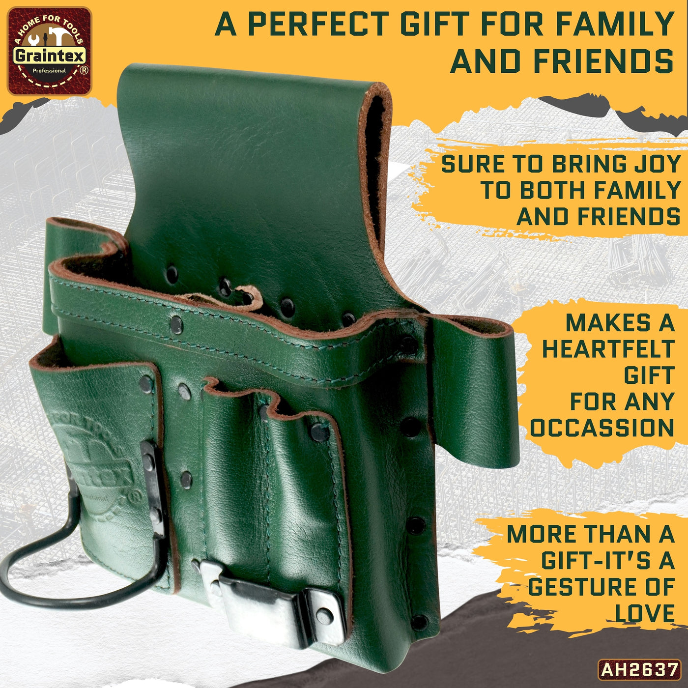 AMBASSADOR SERIES MULTI TOOL HOLDER EMERALD GREEN COLOR TOP GRAIN LEATHER