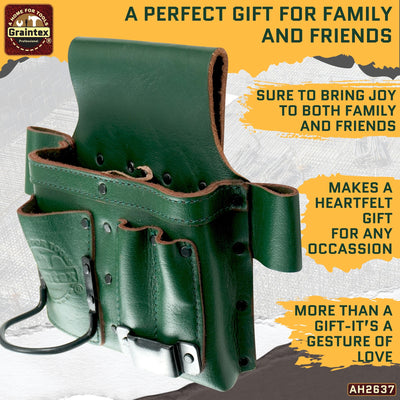 AMBASSADOR SERIES MULTI TOOL HOLDER EMERALD GREEN COLOR TOP GRAIN LEATHER