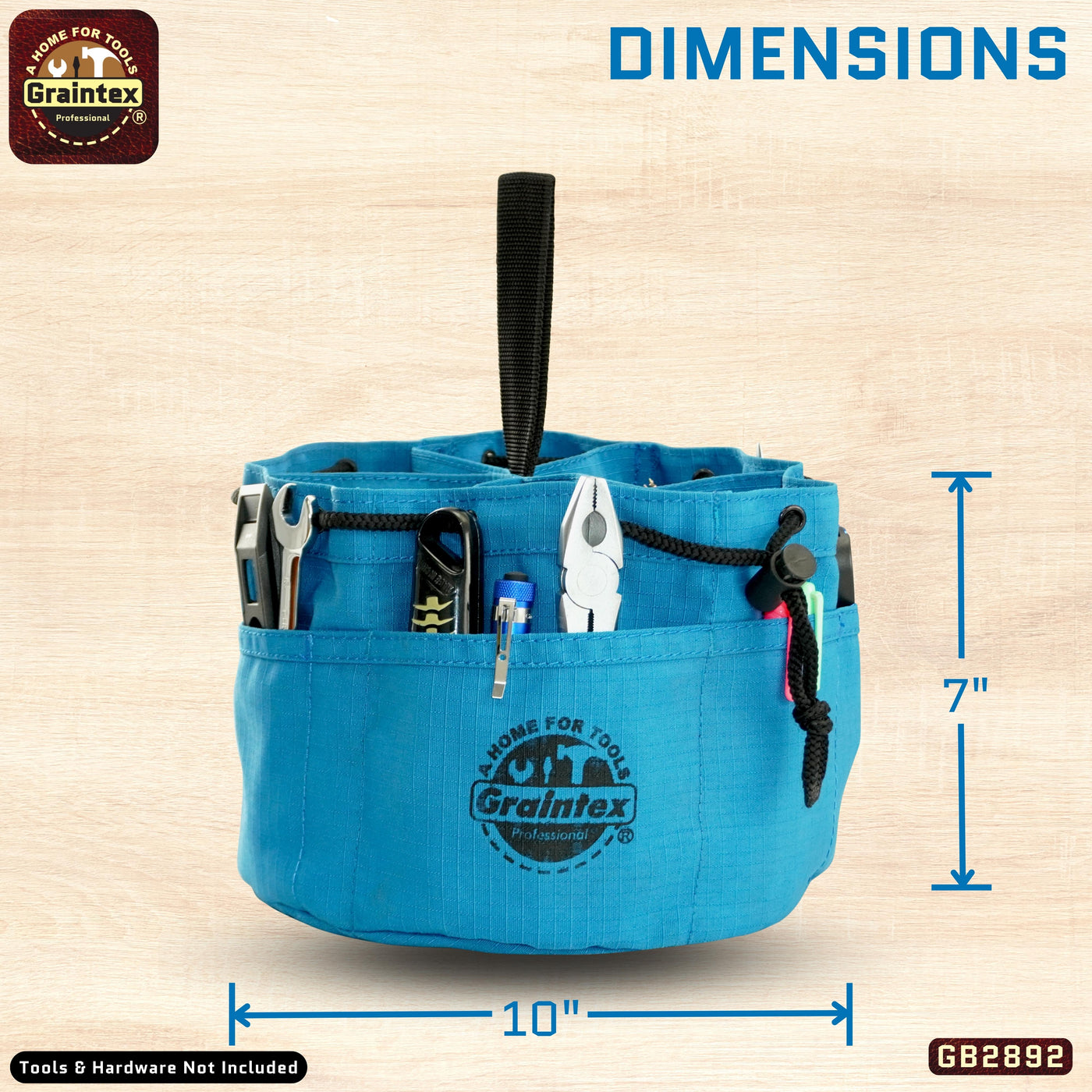 GB2892 :: Grab Bag Royal Blue Color Rip-stop Canvas 18 Pockets Drawstring Closure