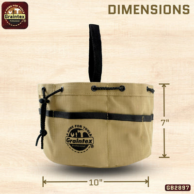GB2897 :: Grab Bag Khaki Color Rip-stop Canvas 18 Pockets Drawstring Closure