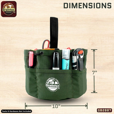 GB2887 :: Grab Bag Hunter Green Color Rip-stop Canvas 18 Pockets Drawstring Closure