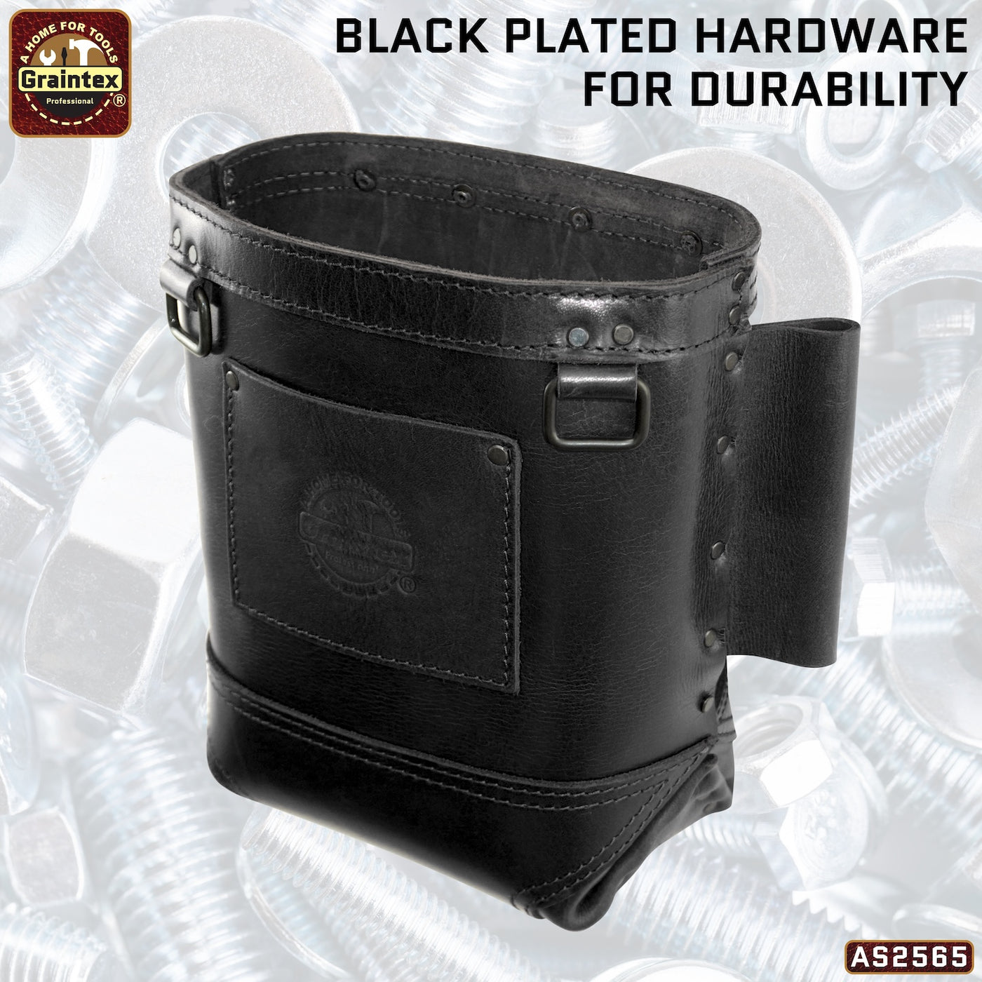 AS2565 :: Nut and Bolt Bag Ambassador Series Black Color Top Grain Leather
