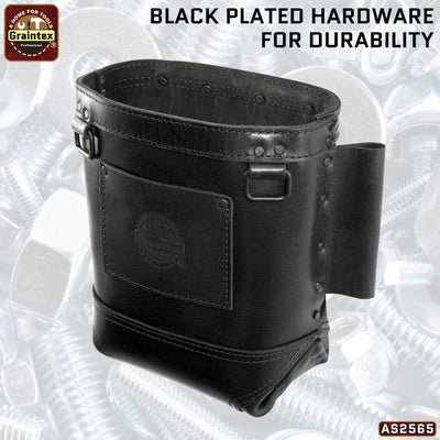 AS2565 :: Nut and Bolt Bag Ambassador Series Black Color Top Grain Leather