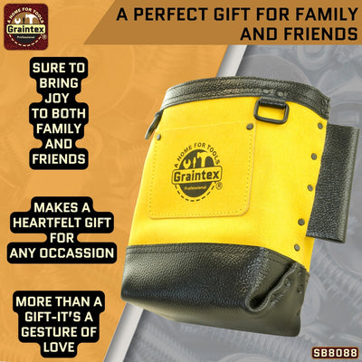 SB8088 :: Nut & Bolt Bag Yellow Color Premium Quality Suede Leather