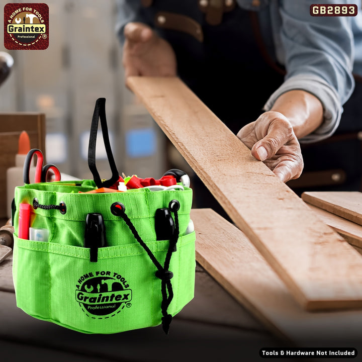 GB2893 :: Grab Bag Lime Green Color Rip-stop Canvas 18 Pockets