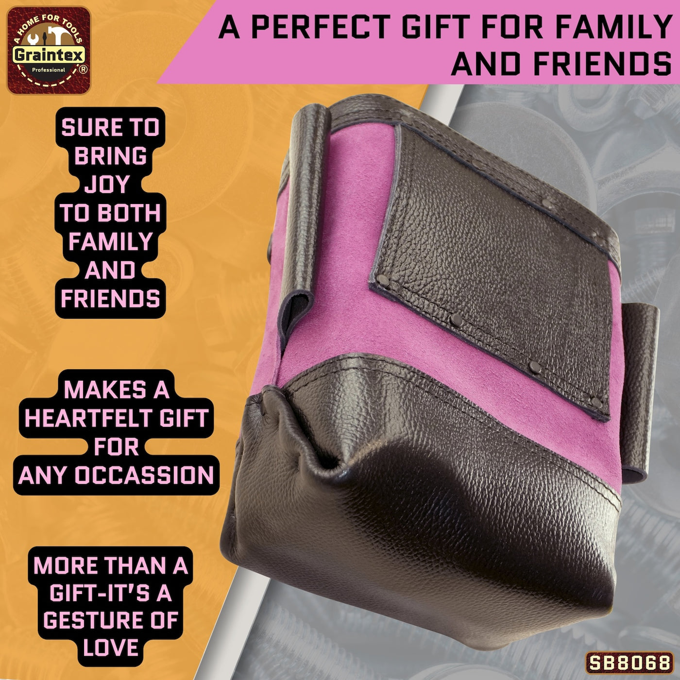 SB8068 :: Nut & Bolt Bag Purple Color Premium Quality Suede Leather