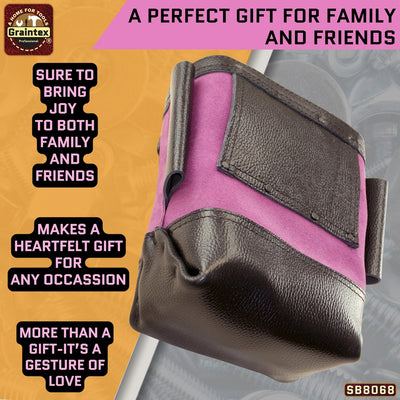 SB8068 :: Nut & Bolt Bag Purple Color Premium Quality Suede Leather