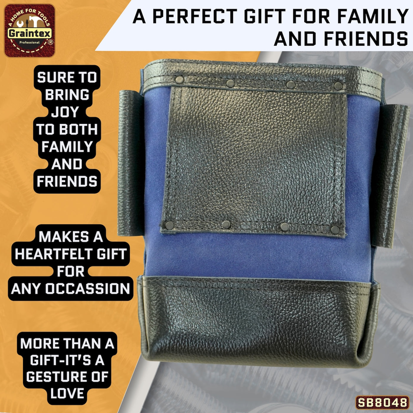 SB8048 :: Nut & Bolt Bag Navy Blue Color Premium Quality Suede Leather