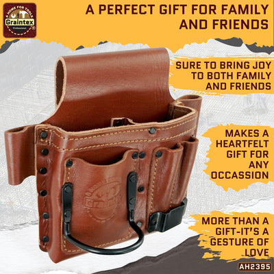 AMBASSADOR SERIES MULTI TOOL HOLDER CHESTNUT BROWN COLOR TOP GRAIN LEATHER