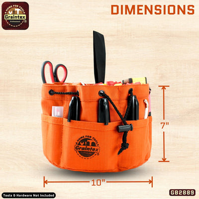 GB2889 :: Grab Bag Rust Color Rip-stop Canvas 18 Pockets Drawstring Closure