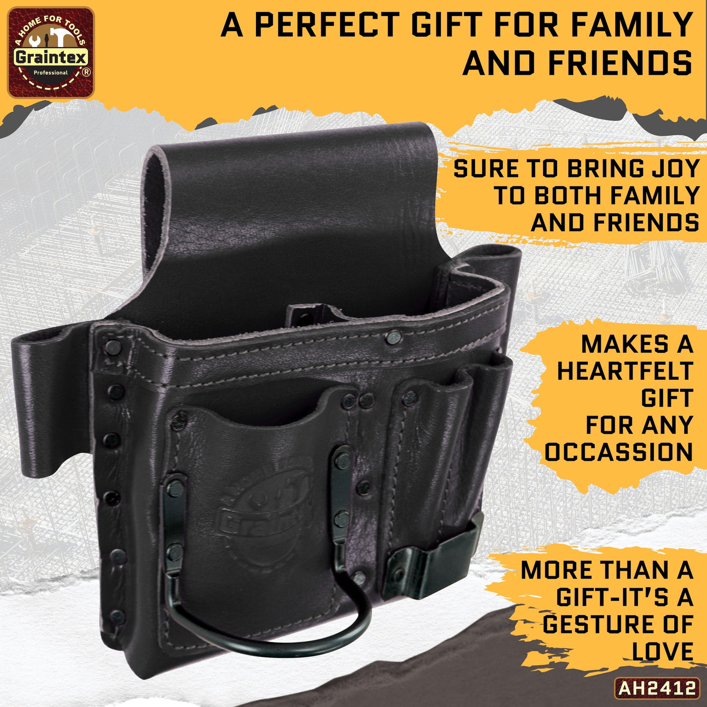 AMBASSADOR SERIES MULTI TOOL HOLDER BLACK COLOR TOP GRAIN LEATHER