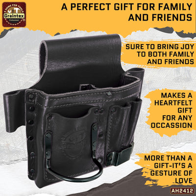 AMBASSADOR SERIES MULTI TOOL HOLDER BLACK COLOR TOP GRAIN LEATHER