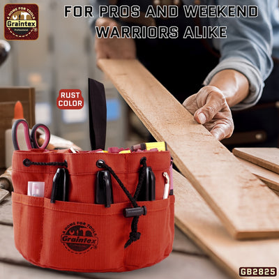 GB2825 :: 3 Pcs Grab Bags Set Rust, Black and Khaki Color Rip-stop Canvas 18 Pockets