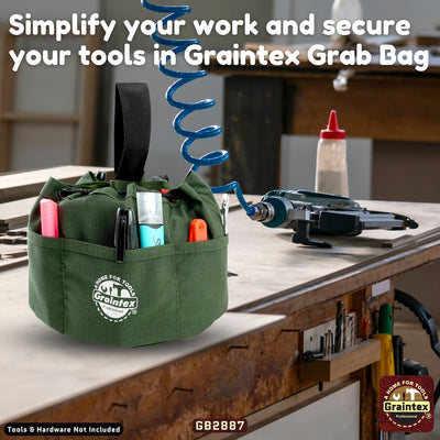 GB2887 :: Grab Bag Hunter Green Color Rip-stop Canvas 18 Pockets Drawstring Closure