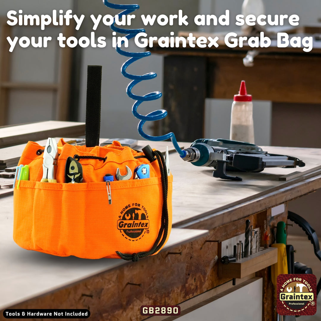 GB2890 :: Grab Bag Orange Color Rip-stop Canvas 18 Pockets