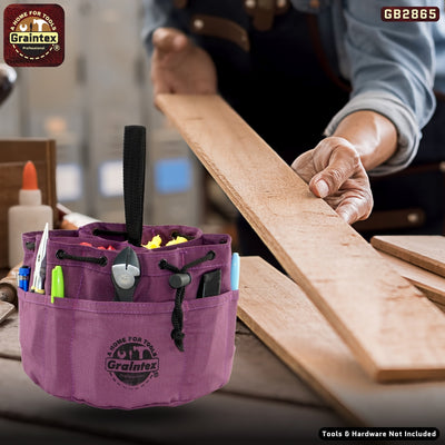 GB2865 :: 3 Pcs Grab Bags Set Rust, Black and Purple Color Rip-stop Canvas 18 Pockets
