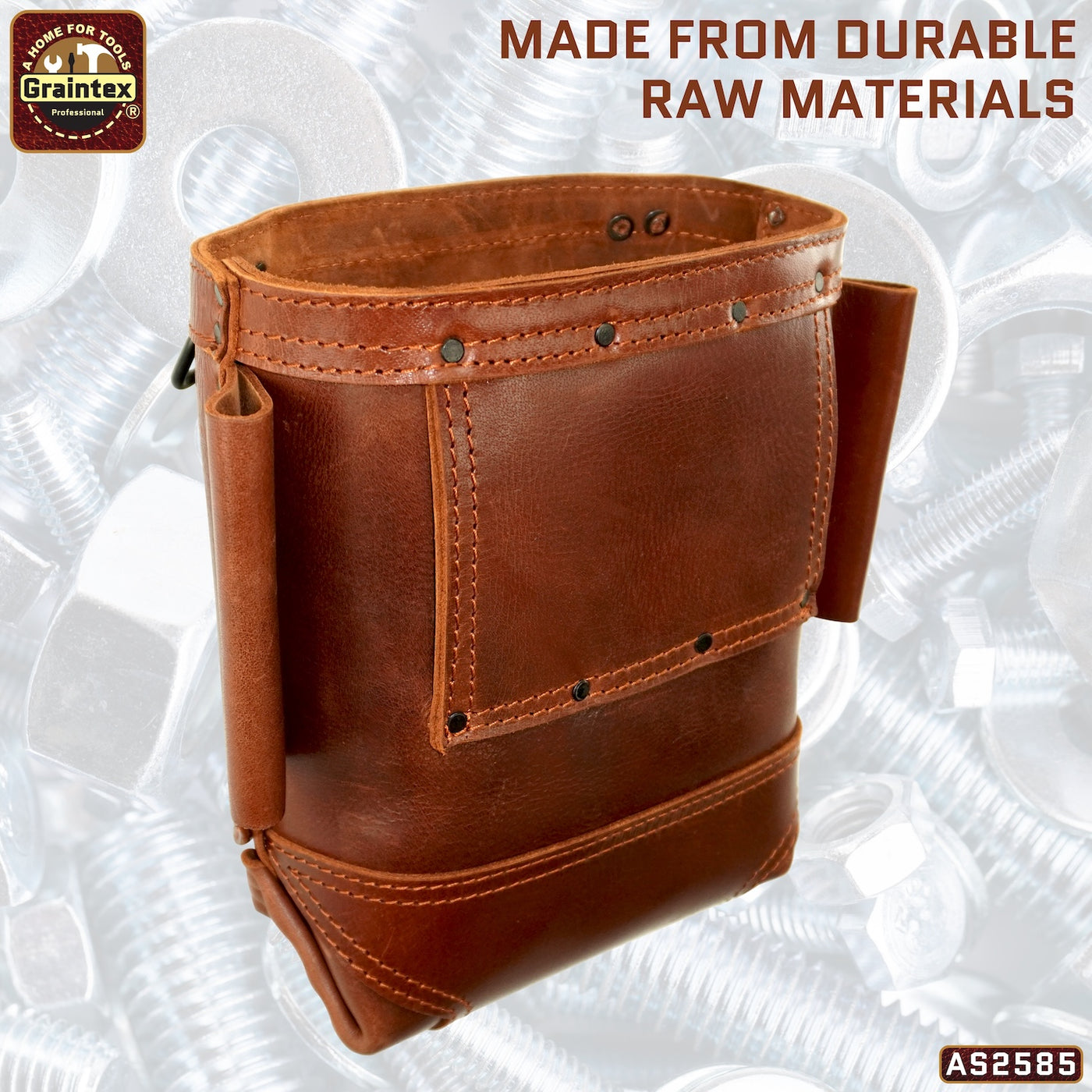 AS2585 :: Nut and Bolt Bag Ambassador Series Chestnut Brown Color Top Grain Leather